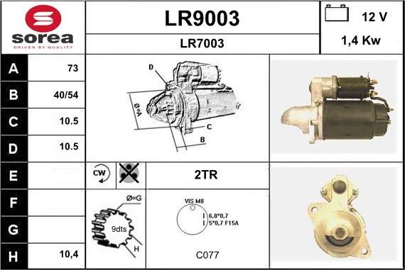 SNRA LR9003 - Motorino d'avviamento autozon.pro