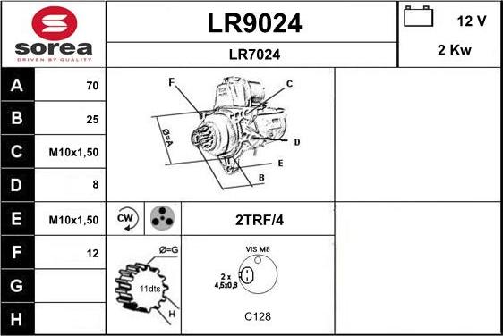 SNRA LR9024 - Motorino d'avviamento autozon.pro