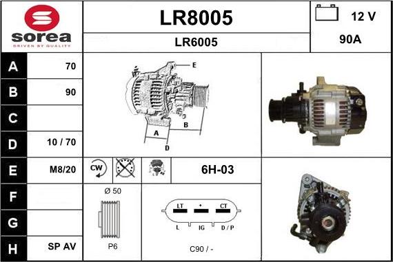 SNRA LR8005 - Alternatore autozon.pro