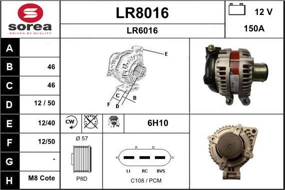 SNRA LR8016 - Alternatore autozon.pro