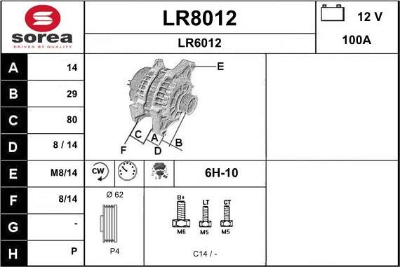 SNRA LR8012 - Alternatore autozon.pro