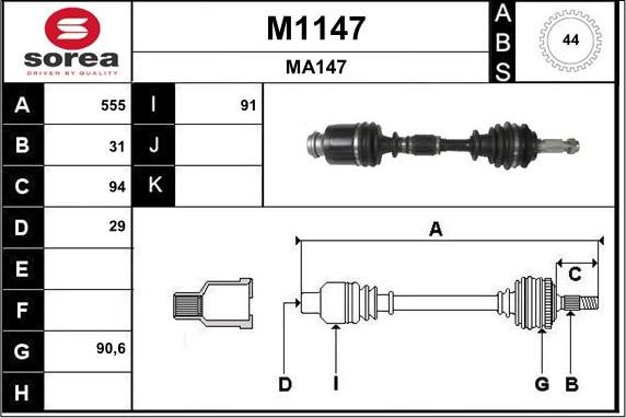 SNRA M1147 - Albero motore / Semiasse autozon.pro