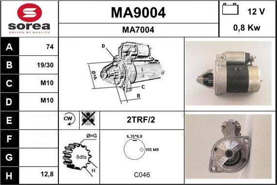 SNRA MA9004 - Motorino d'avviamento autozon.pro