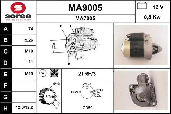 SNRA MA9005 - Motorino d'avviamento autozon.pro