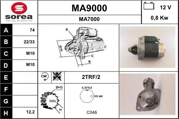 SNRA MA9000 - Motorino d'avviamento autozon.pro