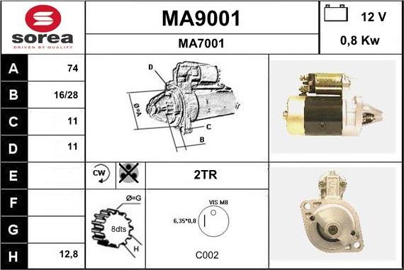 SNRA MA9001 - Motorino d'avviamento autozon.pro