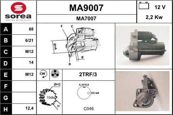 SNRA MA9007 - Motorino d'avviamento autozon.pro