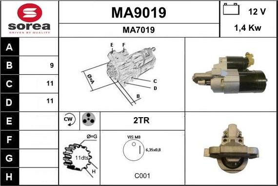 SNRA MA9019 - Motorino d'avviamento autozon.pro