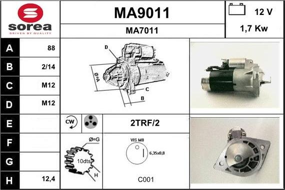 SNRA MA9011 - Motorino d'avviamento autozon.pro