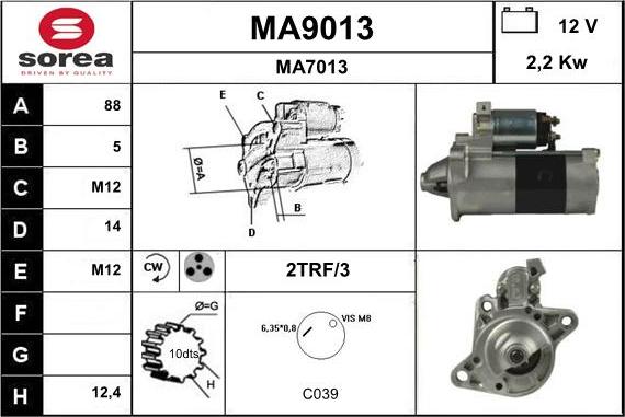 SNRA MA9013 - Motorino d'avviamento autozon.pro