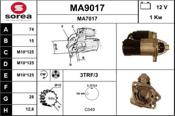 SNRA MA9017 - Motorino d'avviamento autozon.pro