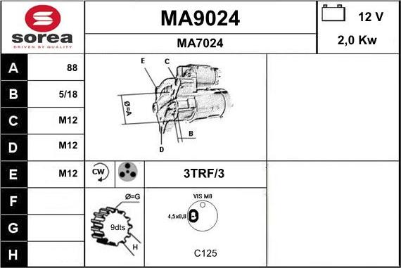 SNRA MA9024 - Motorino d'avviamento autozon.pro