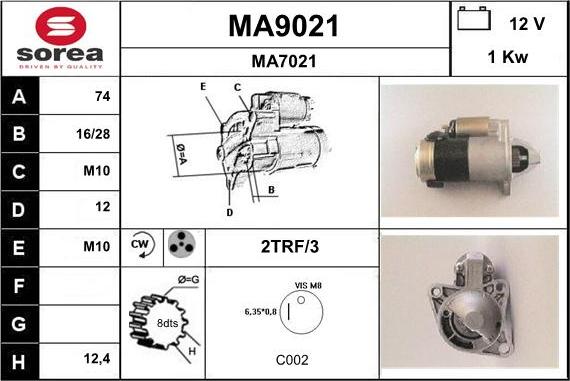 SNRA MA9021 - Motorino d'avviamento autozon.pro