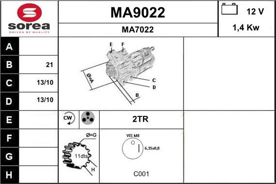 SNRA MA9022 - Motorino d'avviamento autozon.pro