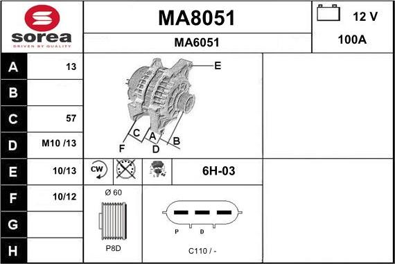 SNRA MA8051 - Alternatore autozon.pro