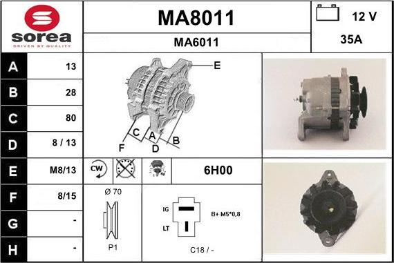 SNRA MA8011 - Alternatore autozon.pro