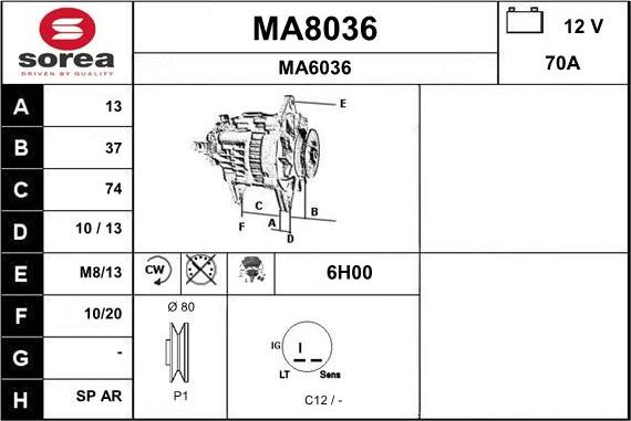 SNRA MA8036 - Alternatore autozon.pro