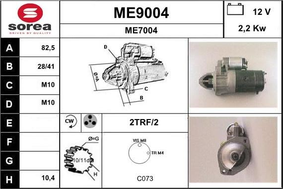 SNRA ME9004 - Motorino d'avviamento autozon.pro