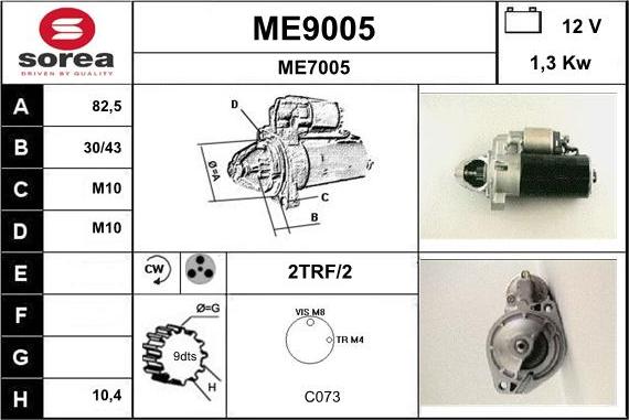 SNRA ME9005 - Motorino d'avviamento autozon.pro