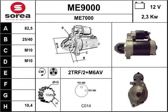 SNRA ME9000 - Motorino d'avviamento autozon.pro