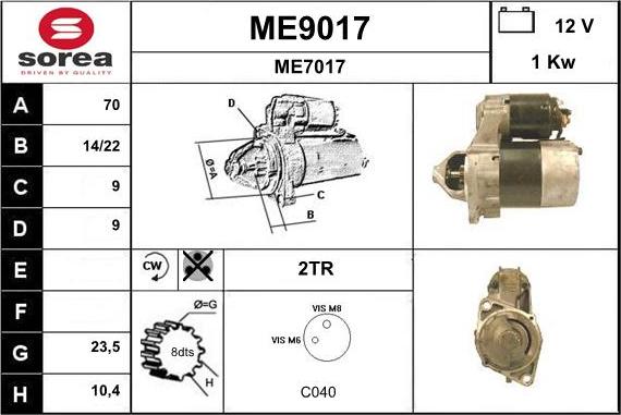 SNRA ME9017 - Motorino d'avviamento autozon.pro