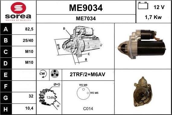 SNRA ME9034 - Motorino d'avviamento autozon.pro