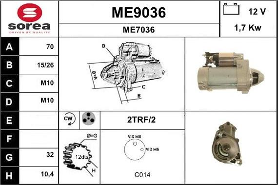 SNRA ME9036 - Motorino d'avviamento autozon.pro