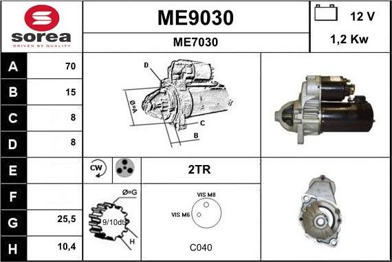 SNRA ME9030 - Motorino d'avviamento autozon.pro