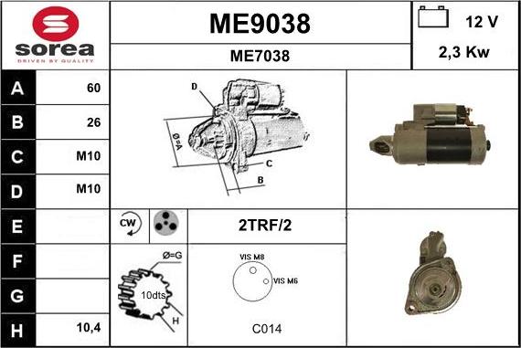 SNRA ME9038 - Motorino d'avviamento autozon.pro