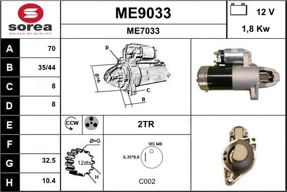 SNRA ME9033 - Motorino d'avviamento autozon.pro