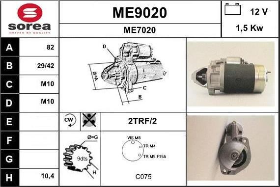 SNRA ME9020 - Motorino d'avviamento autozon.pro