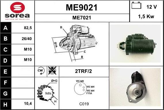 SNRA ME9021 - Motorino d'avviamento autozon.pro