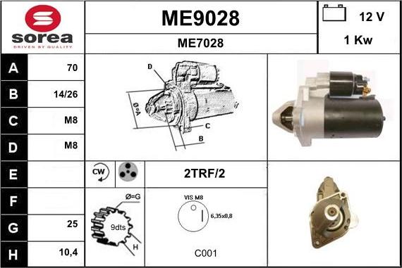 SNRA ME9028 - Motorino d'avviamento autozon.pro