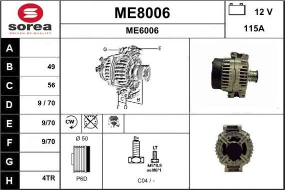 SNRA ME8006 - Alternatore autozon.pro