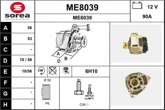 SNRA ME8039 - Alternatore autozon.pro