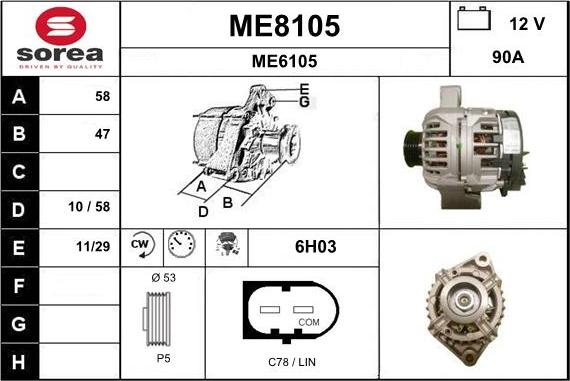 SNRA ME8105 - Alternatore autozon.pro