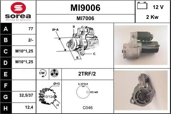 SNRA MI9006 - Motorino d'avviamento autozon.pro