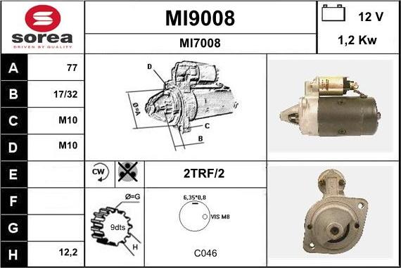 SNRA MI9008 - Motorino d'avviamento autozon.pro