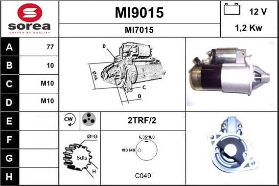 SNRA MI9015 - Motorino d'avviamento autozon.pro