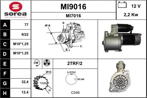 SNRA MI9016 - Motorino d'avviamento autozon.pro