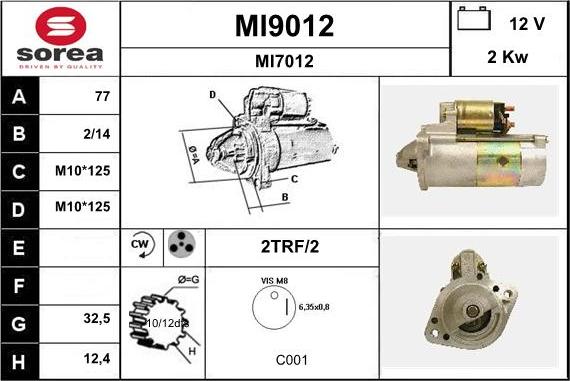 SNRA MI9012 - Motorino d'avviamento autozon.pro