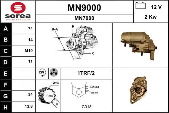 SNRA MN9000 - Motorino d'avviamento autozon.pro