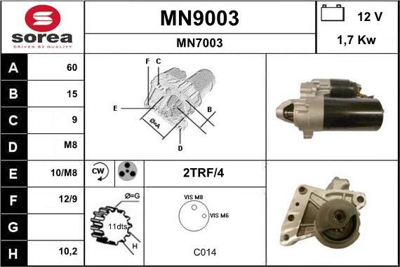 SNRA MN9003 - Motorino d'avviamento autozon.pro