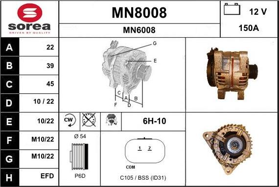 SNRA MN8008 - Alternatore autozon.pro