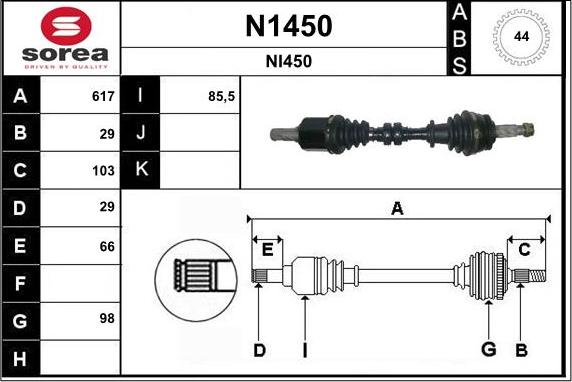 SNRA N1450 - Albero motore / Semiasse autozon.pro