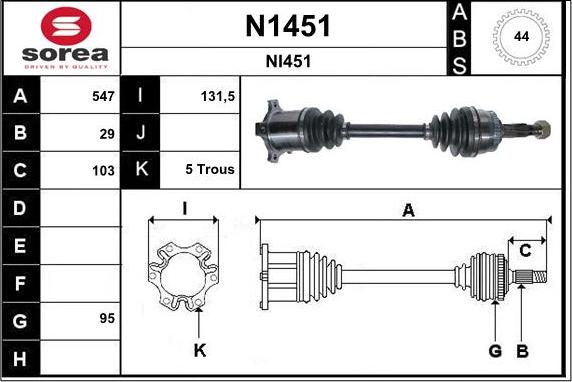 SNRA N1451 - Albero motore / Semiasse autozon.pro