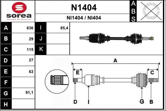 SNRA N1404 - Albero motore / Semiasse autozon.pro