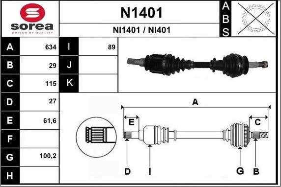 SNRA N1401 - Albero motore / Semiasse autozon.pro