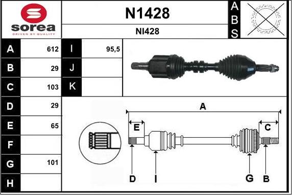 SNRA N1428 - Albero motore / Semiasse autozon.pro