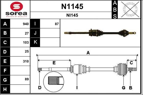 SNRA N1145 - Albero motore / Semiasse autozon.pro